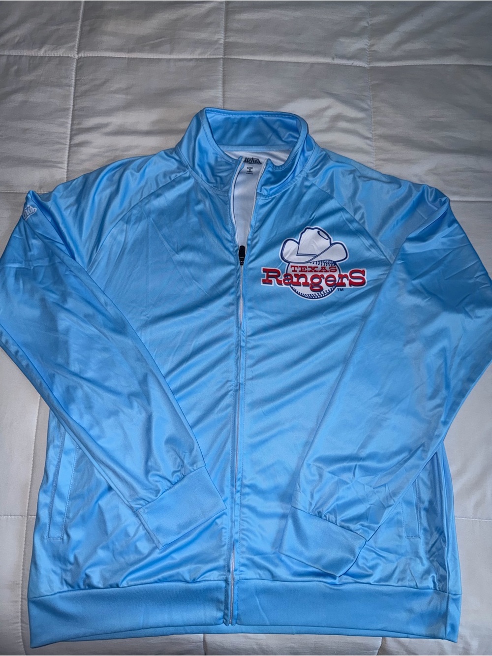 Texas Rangers Light Blue Full-Zip Jacket - Large